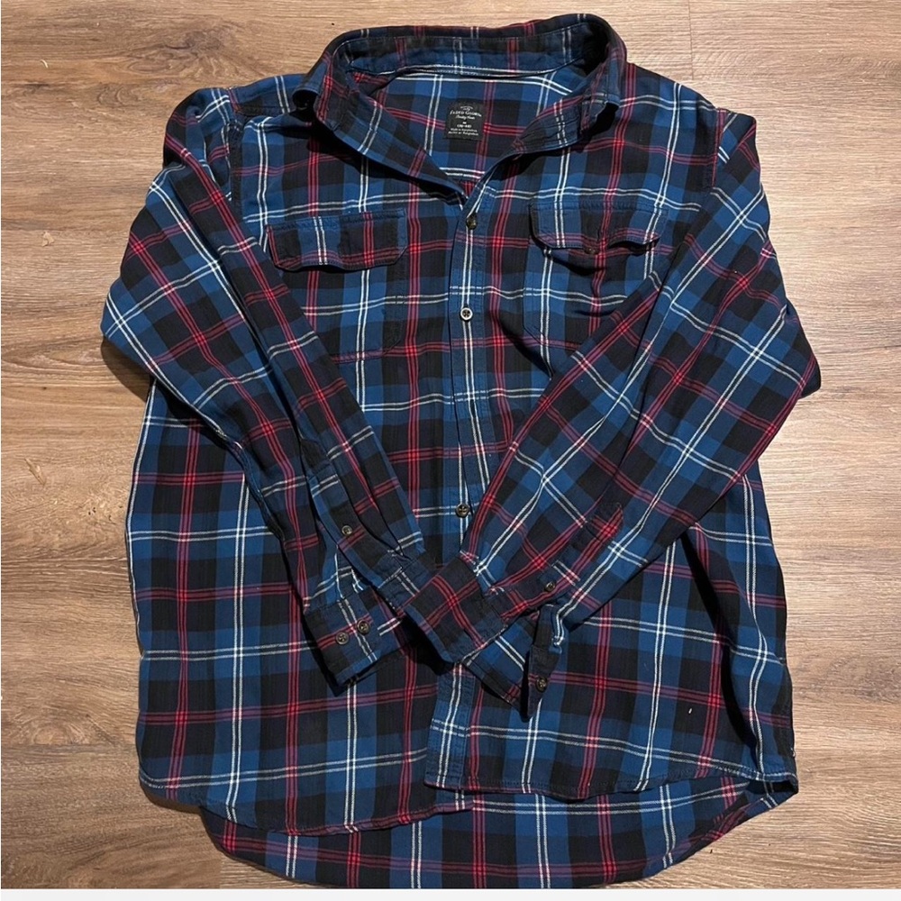 Faded Glory Plaid Shirt in Blue and Red
